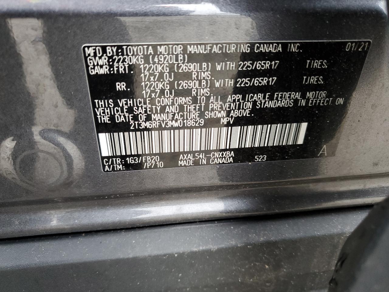 Photo 13 VIN: 2T3M6RFV3MW018629 - TOYOTA RAV 4 