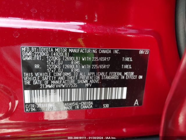 Photo 8 VIN: 2T3MWRFV4PW177535 - TOYOTA RAV4 