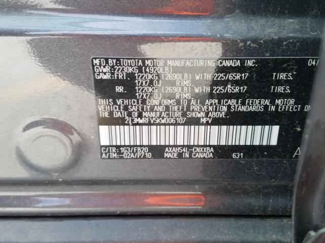 Photo 9 VIN: 2T3MWRFV5KW006107 - TOYOTA RAV4 