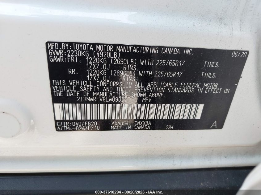 Photo 8 VIN: 2T3MWRFV8LW090327 - TOYOTA RAV 4 