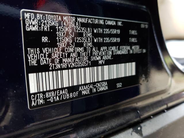 Photo 9 VIN: 2T3N1RFV2KC050571 - TOYOTA RAV4 LIMIT 