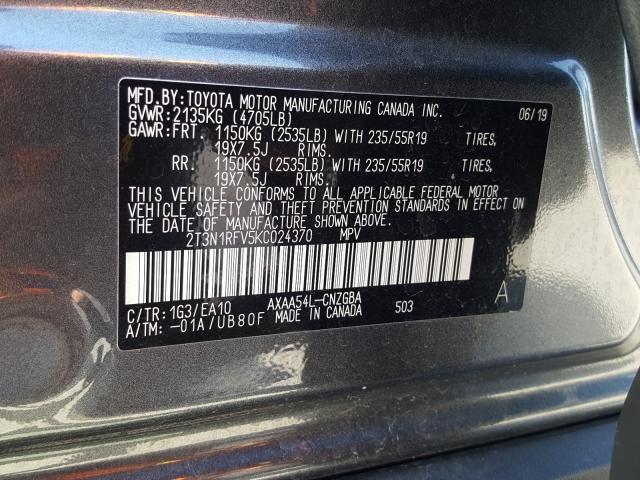 Photo 9 VIN: 2T3N1RFV5KC024370 - TOYOTA RAV4 LIMIT 