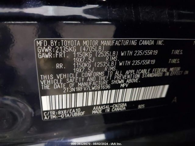 Photo 8 VIN: 2T3N1RFV7LW091696 - TOYOTA RAV4 