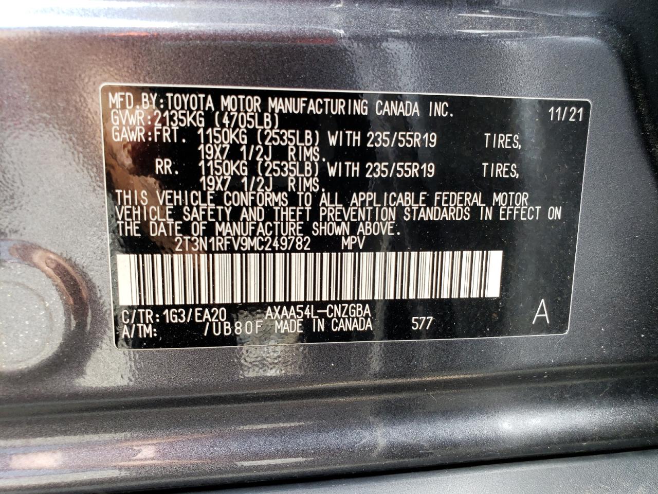 Photo 13 VIN: 2T3N1RFV9MC249782 - TOYOTA RAV 4 