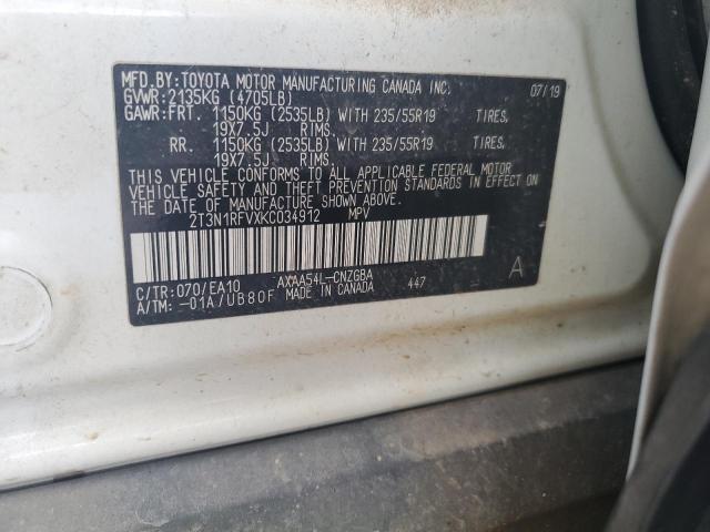 Photo 12 VIN: 2T3N1RFVXKC034912 - TOYOTA RAV4 LIMIT 