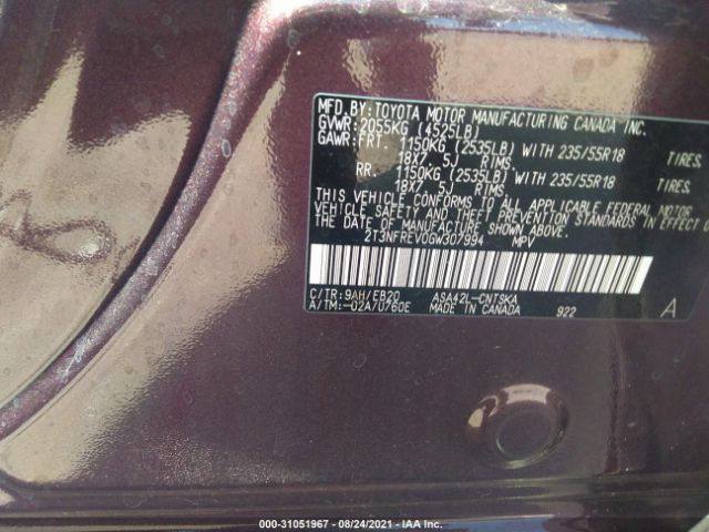 Photo 8 VIN: 2T3NFREV0GW307994 - TOYOTA RAV4 