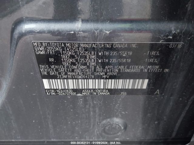 Photo 8 VIN: 2T3NFREVXGW264278 - TOYOTA RAV4 