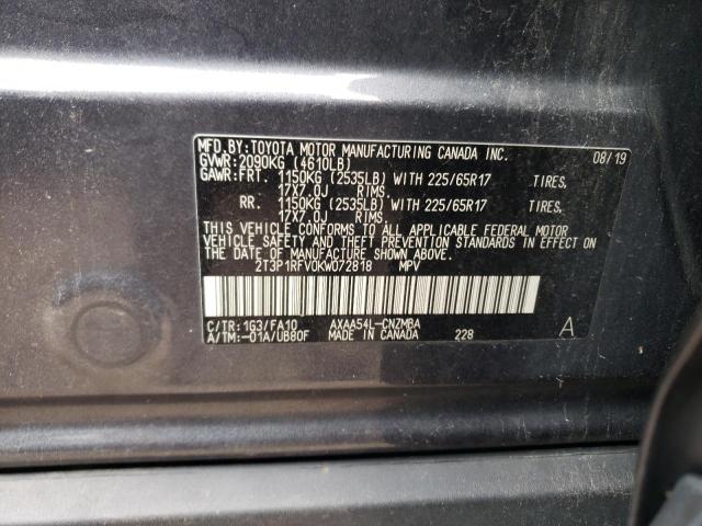 Photo 13 VIN: 2T3P1RFV0KW072818 - TOYOTA RAV4 XLE 