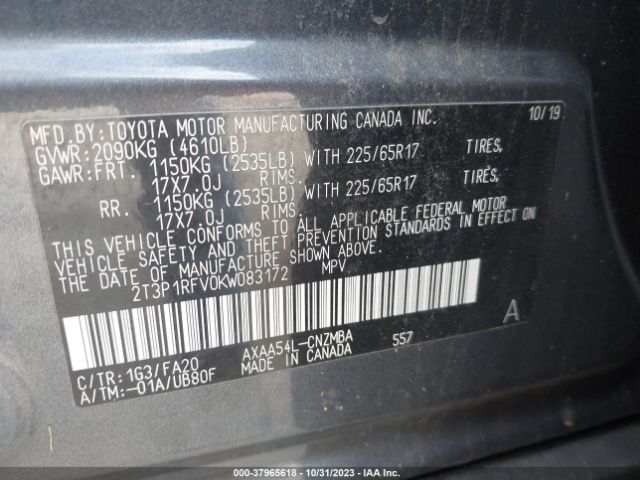 Photo 8 VIN: 2T3P1RFV0KW083172 - TOYOTA RAV4 