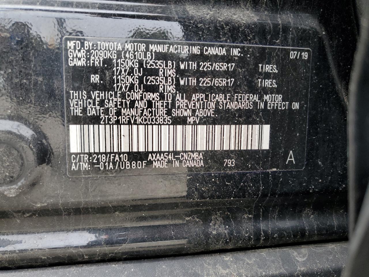 Photo 13 VIN: 2T3P1RFV1KC033835 - TOYOTA RAV 4 