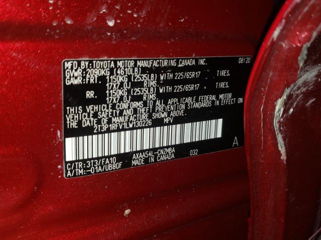 Photo 9 VIN: 2T3P1RFV1LW130226 - TOYOTA RAV4 XLE 