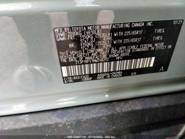 Photo 8 VIN: 2T3P1RFV1MW248312 - TOYOTA RAV4 