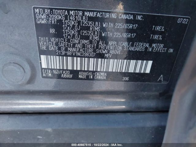 Photo 8 VIN: 2T3P1RFV1NC298307 - TOYOTA RAV4 