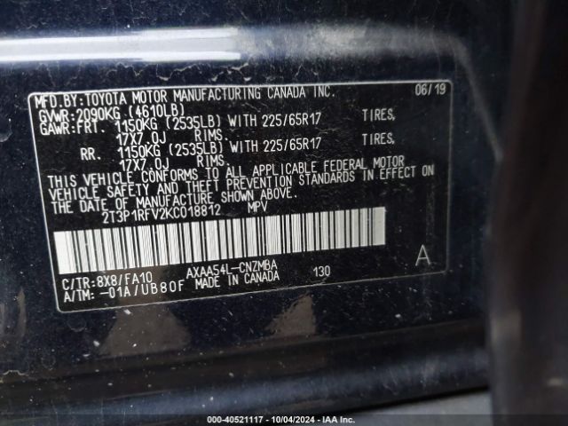 Photo 8 VIN: 2T3P1RFV2KC018812 - TOYOTA RAV4 