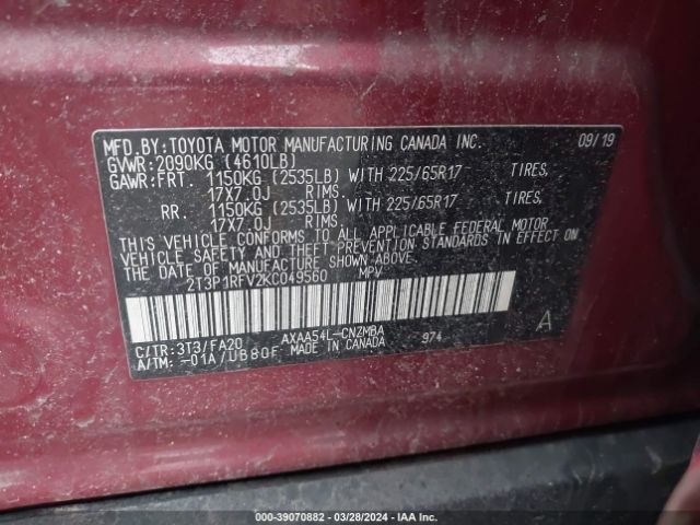 Photo 8 VIN: 2T3P1RFV2KC049560 - TOYOTA RAV4 