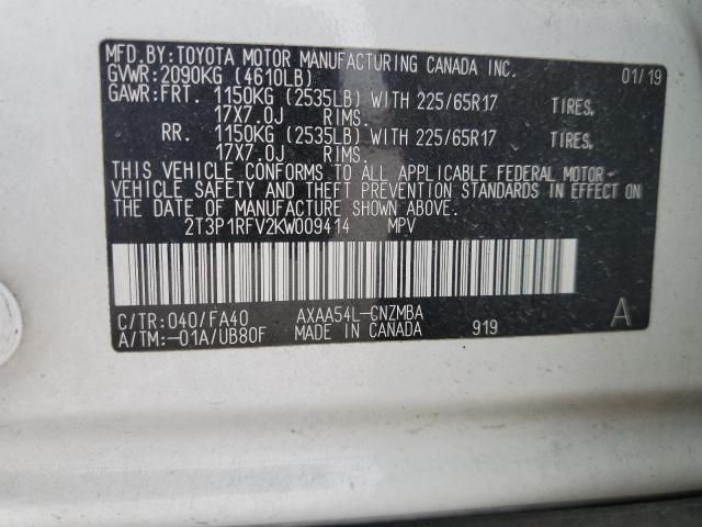 Photo 12 VIN: 2T3P1RFV2KW009414 - TOYOTA RAV4 XLE 