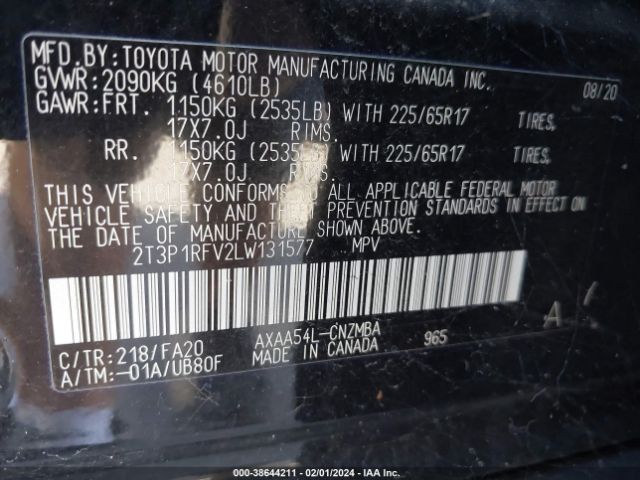 Photo 8 VIN: 2T3P1RFV2LW131577 - TOYOTA RAV4 