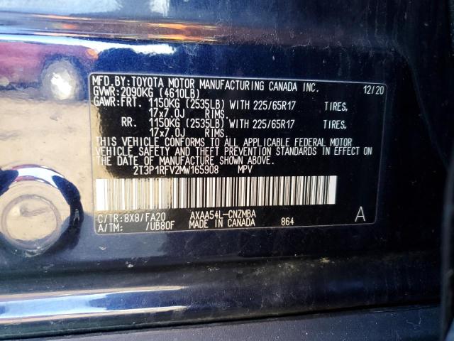 Photo 12 VIN: 2T3P1RFV2MW165908 - TOYOTA RAV4 XLE 