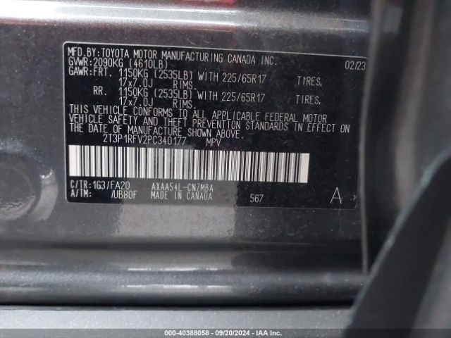 Photo 8 VIN: 2T3P1RFV2PC340177 - TOYOTA RAV4 