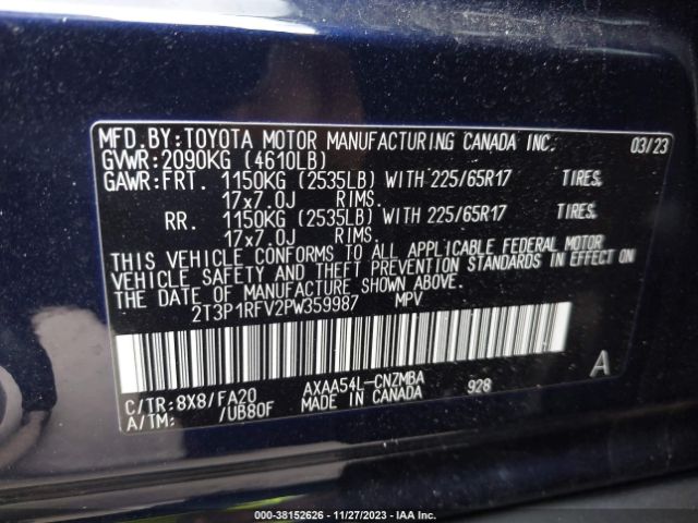 Photo 8 VIN: 2T3P1RFV2PW359987 - TOYOTA RAV4 