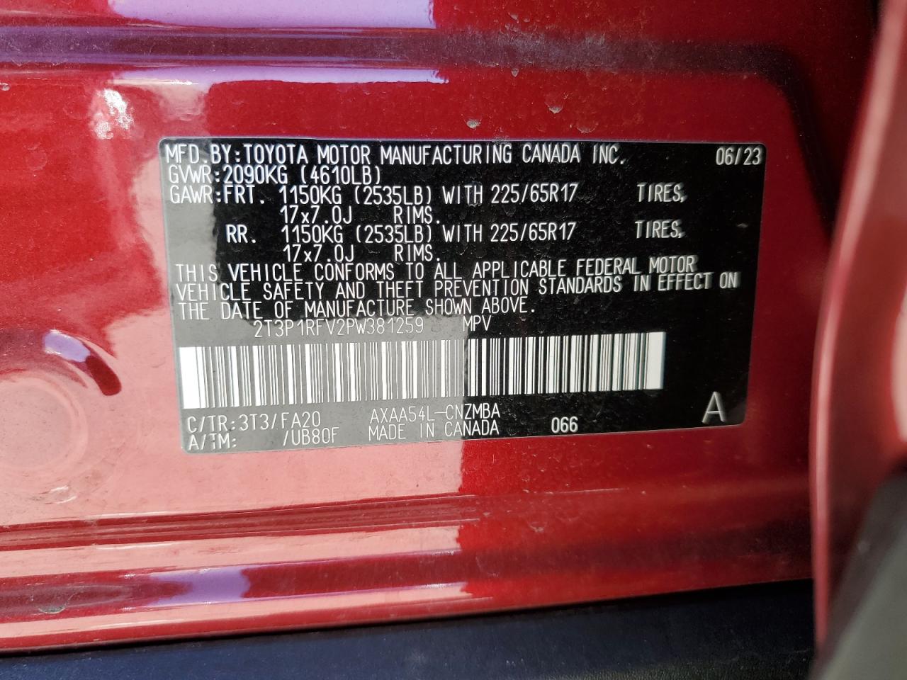 Photo 12 VIN: 2T3P1RFV2PW381259 - TOYOTA RAV 4 