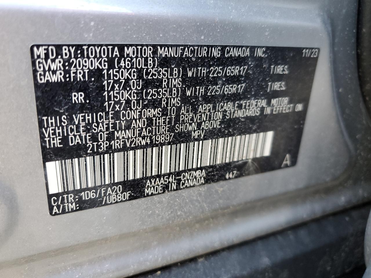 Photo 11 VIN: 2T3P1RFV2RW419897 - TOYOTA RAV 4 