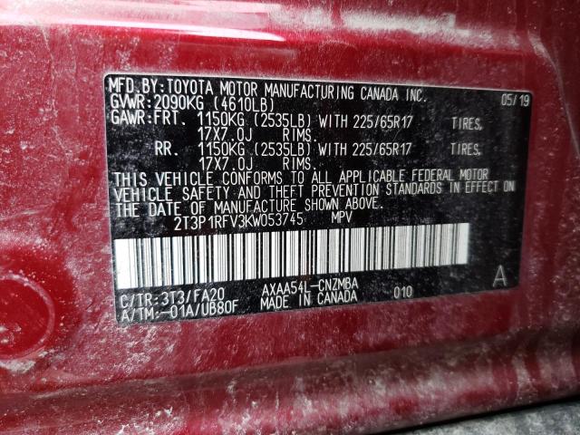 Photo 9 VIN: 2T3P1RFV3KW053745 - TOYOTA RAV4 XLE 