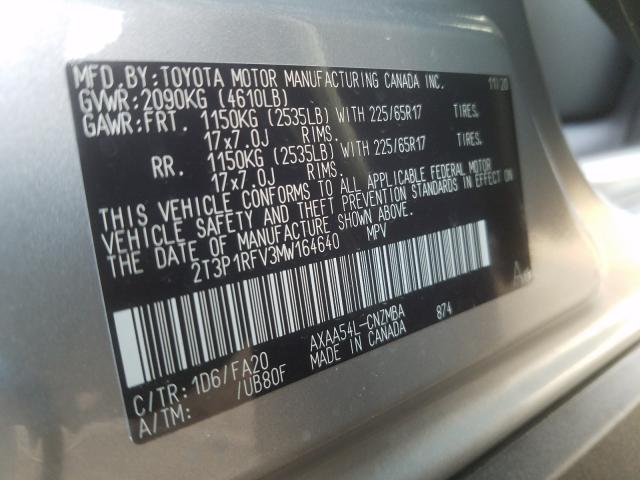 Photo 9 VIN: 2T3P1RFV3MW164640 - TOYOTA RAV4 XLE 