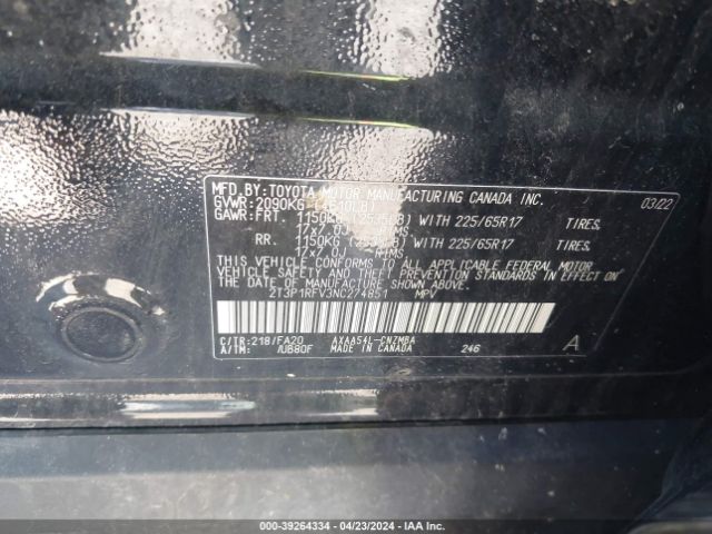 Photo 8 VIN: 2T3P1RFV3NC274851 - TOYOTA RAV4 