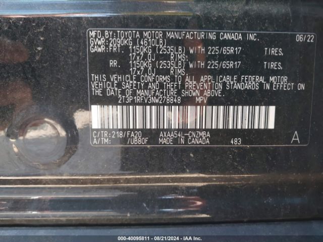 Photo 8 VIN: 2T3P1RFV3NW278848 - TOYOTA RAV4 