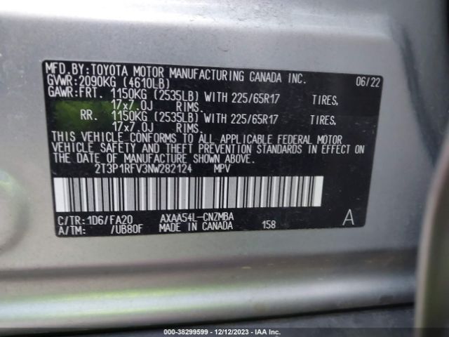 Photo 8 VIN: 2T3P1RFV3NW282124 - TOYOTA RAV4 