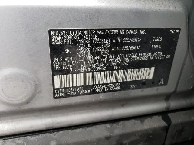 Photo 11 VIN: 2T3P1RFV4KC039452 - TOYOTA RAV4 XLE 