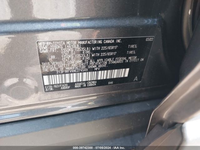 Photo 8 VIN: 2T3P1RFV4NC274549 - TOYOTA RAV4 