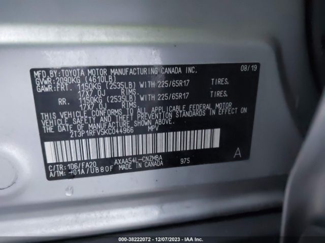 Photo 8 VIN: 2T3P1RFV5KC044966 - TOYOTA RAV4 