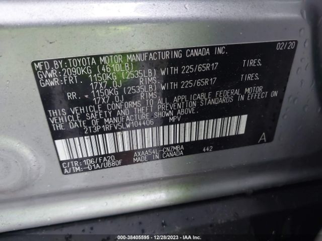 Photo 8 VIN: 2T3P1RFV5LW104406 - TOYOTA RAV4 