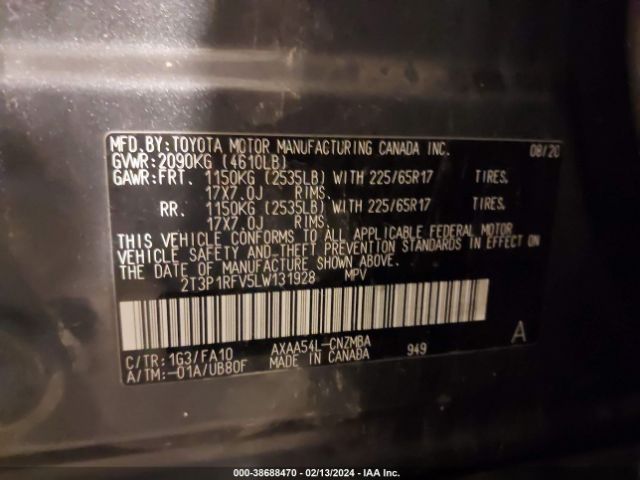 Photo 8 VIN: 2T3P1RFV5LW131928 - TOYOTA RAV4 