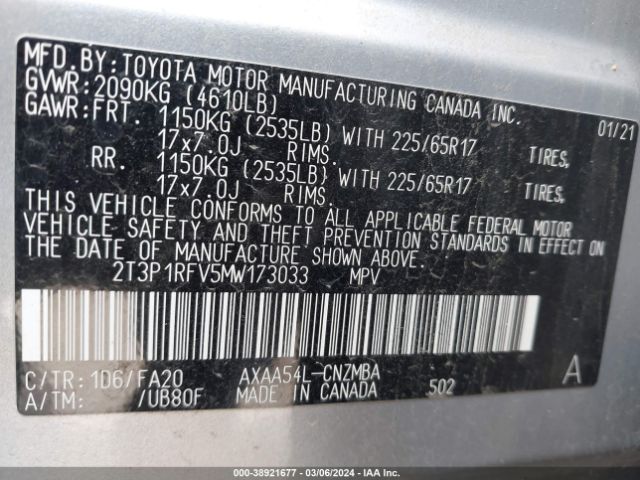 Photo 8 VIN: 2T3P1RFV5MW173033 - TOYOTA RAV4 