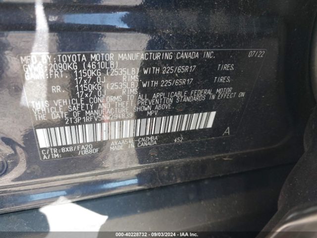 Photo 8 VIN: 2T3P1RFV5NW294839 - TOYOTA RAV4 