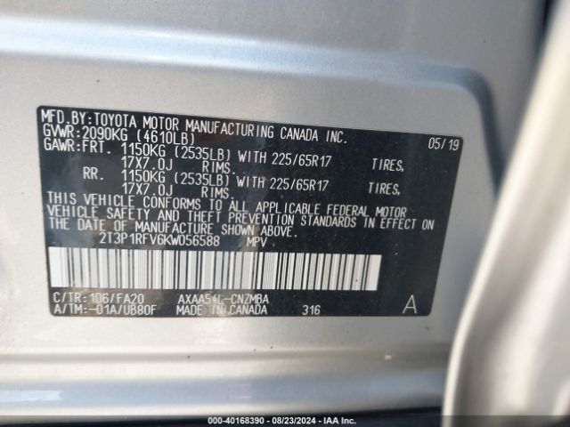 Photo 8 VIN: 2T3P1RFV6KW056588 - TOYOTA RAV4 