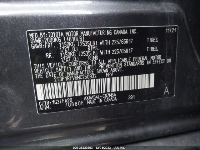 Photo 8 VIN: 2T3P1RFV6MC250932 - TOYOTA RAV4 