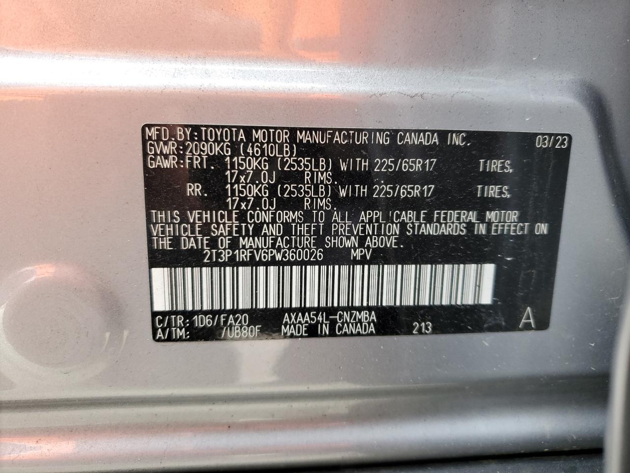 Photo 12 VIN: 2T3P1RFV6PW360026 - TOYOTA RAV 4 