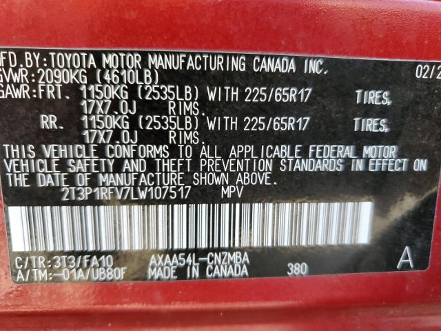 Photo 9 VIN: 2T3P1RFV7LW107517 - TOYOTA RAV4 XLE 