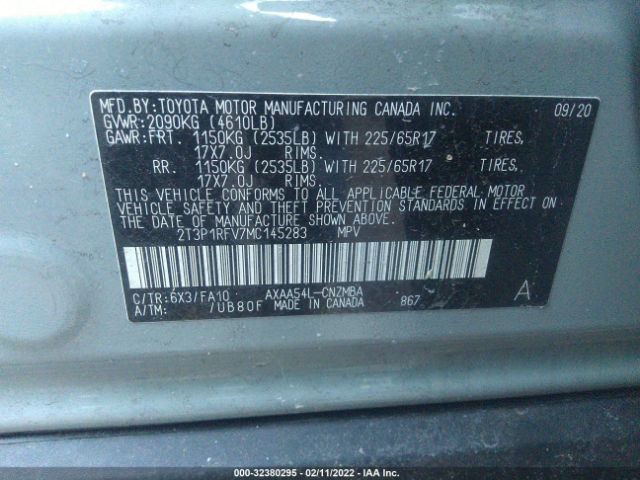 Photo 8 VIN: 2T3P1RFV7MC145283 - TOYOTA RAV4 