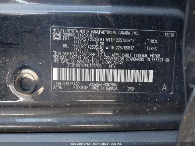 Photo 8 VIN: 2T3P1RFV7MC172709 - TOYOTA RAV4 