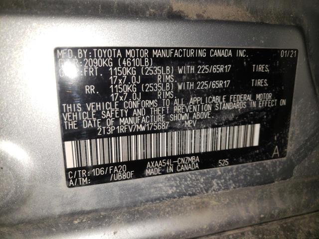 Photo 9 VIN: 2T3P1RFV7MW175687 - TOYOTA RAV4 XLE 