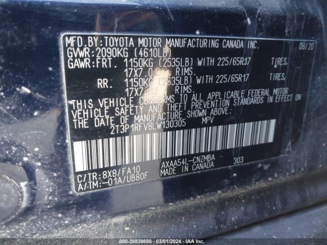 Photo 8 VIN: 2T3P1RFV8LW130305 - TOYOTA RAV4 