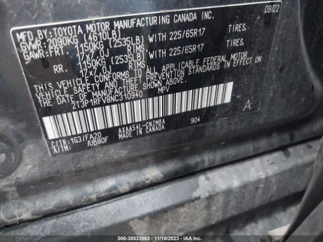 Photo 8 VIN: 2T3P1RFV8NC310940 - TOYOTA RAV4 