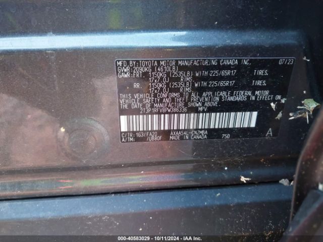 Photo 8 VIN: 2T3P1RFV8PW386336 - TOYOTA RAV4 