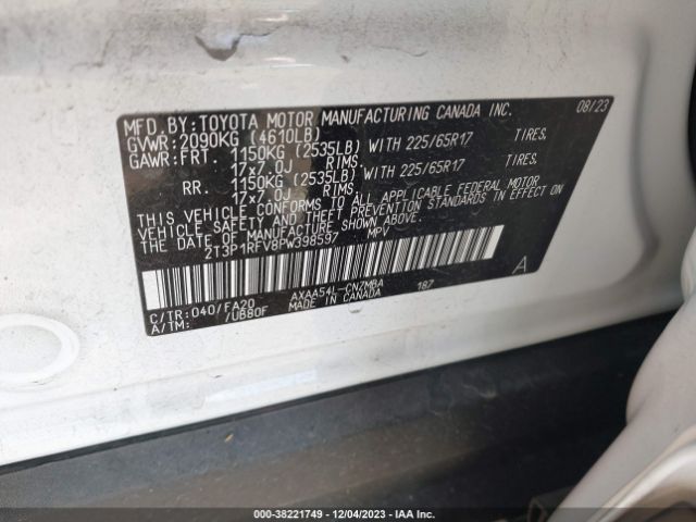 Photo 8 VIN: 2T3P1RFV8PW398597 - TOYOTA RAV4 