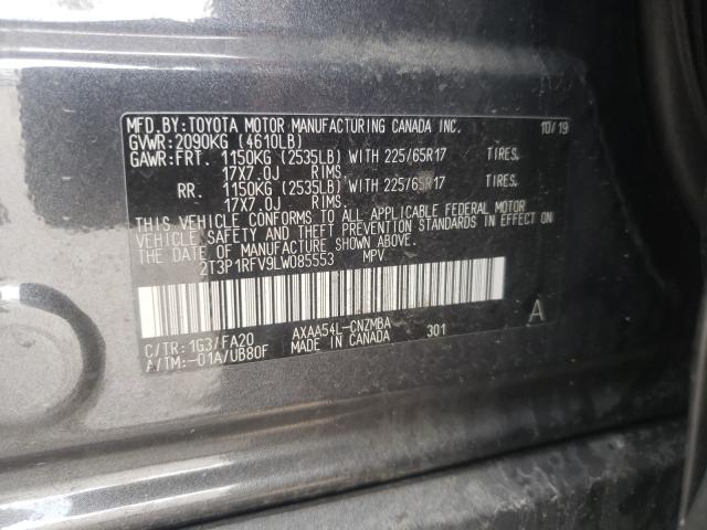 Photo 9 VIN: 2T3P1RFV9LW085553 - TOYOTA RAV4 XLE 